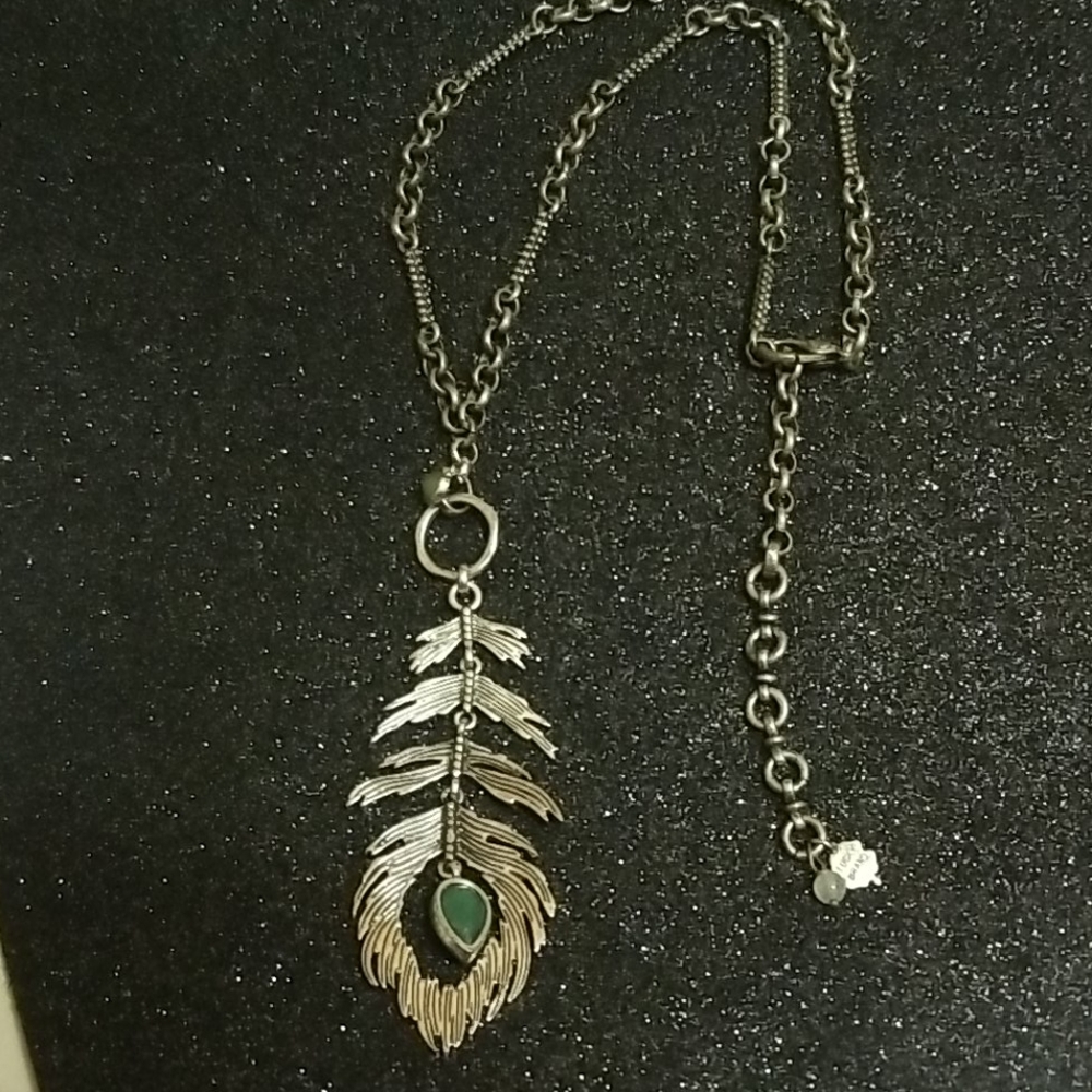 Lucky Brand Feather Necklace Boho
